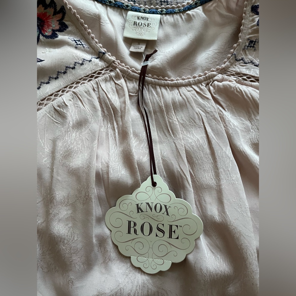 Knox Rose Floral Embroidered Blouse - Pink and Blue - Picture 5 of 5